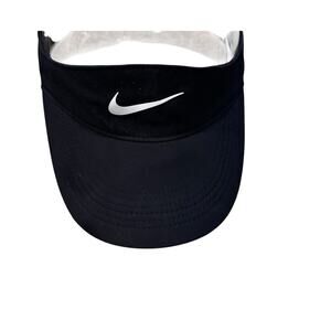 Nike Dri-Fit Golf Visor Aerobill Black White Swoosh Lightweight Perforated OS